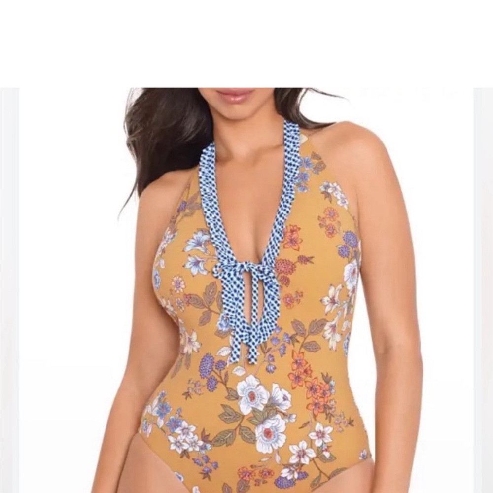 MIRACLESUIT Skinnydippers Camel
Floral Pint Giselle One Piece
Swimsuit Sz XL